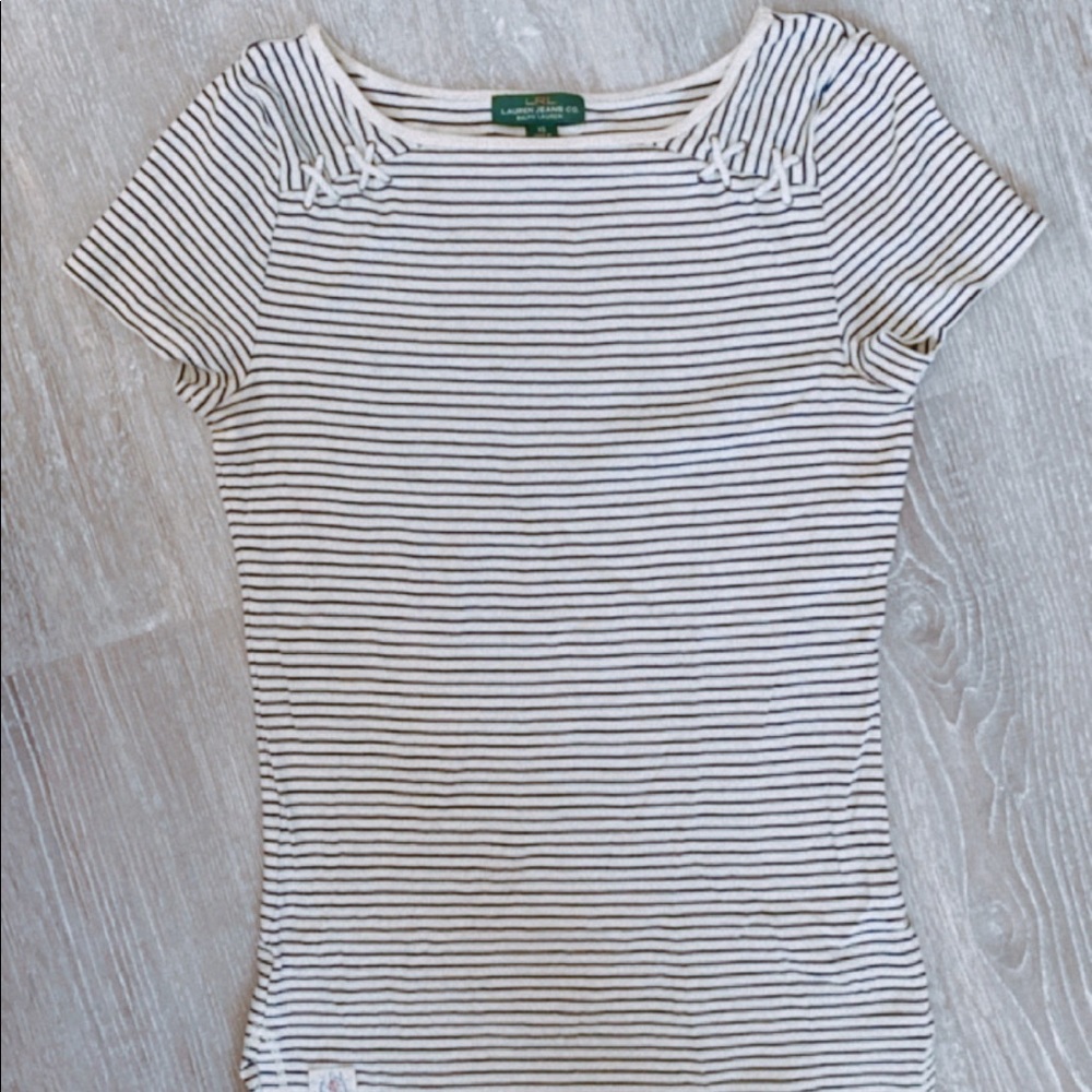 RL Crew/Scoop Neck Stripped Top Rope Detail